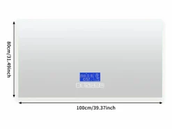 New Espejo de baño redondo de 80 x 100 cm - LED, Bluetooth, temperatura, antivaho, iluminación, táctil, 6 ajustes Transparente