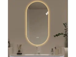 Discount Hauss Spole Espejo de baño táctil LED con función antivaho, 60x120 cm, cristal Plateado