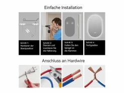 Discount Hauss Spole Espejo de baño táctil LED con función antivaho, 60x120 cm, cristal Plateado