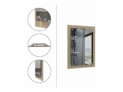 Hot Espejo de Baño Vanguard con forma rectangular Rovere , 70 cm X 50.2 cm X 3.9 cm , Gris / plata Accesorios De Cuarto De Baño|Espejo De Cuarto De Baño