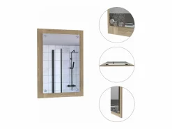 Hot Espejo de Baño Vanguard con forma rectangular Rovere , 70 cm X 50.2 cm X 3.9 cm , Gris / plata Accesorios De Cuarto De Baño|Espejo De Cuarto De Baño