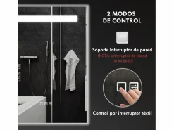 Espejo de baño Veldra 3 colores táctil plata 70x50 cm Mueble De Aseo
