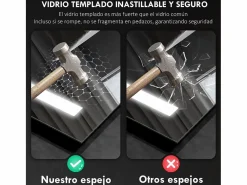 Espejo de baño Veldra 3 colores táctil plata 70x50 cm Mueble De Aseo