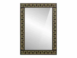 New Espejo de baño 50x70x2,5 cm madera maciza de mango y cristal Negro