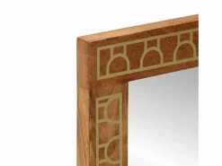 Espejo de baño 50x70x2,5 cm madera maciza de mango y cristal Accesorios De Cuarto De Baño|Espejo De Cuarto De Baño