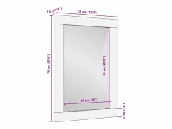 Espejo de baño 50x70x2,5 cm madera maciza de mango y cristal Accesorios De Cuarto De Baño|Espejo De Cuarto De Baño