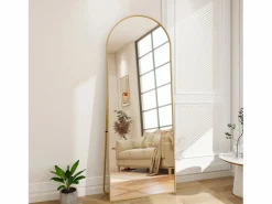 Espejo de cuerpo entero arqueado, 54 x 164 cm, de pared, inclinado, espejo de pie para salón,