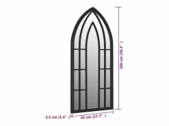 Espejo de jardín 100x45 cm Hierro para uso exterior