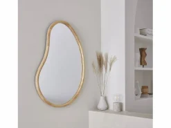 Online Espejo de madera de abeto decorativo de pared, 95cm natural Accesorios De Cuarto De Baño|Espejo De Cuarto De Baño