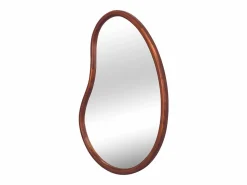 New Sweeek Espejo de madera de abeto decorativo de pared, 95cm nogal Color natural oscuro