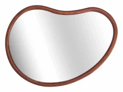 New Sweeek Espejo de madera de abeto decorativo de pared, 95cm nogal Color natural oscuro