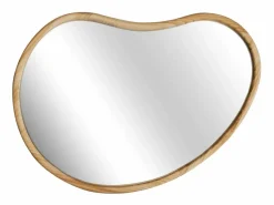 Sweeek Espejo de madera de abeto decorativo de pared, 65cm natural