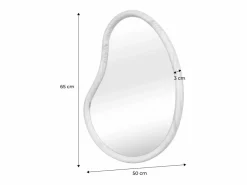 Sweeek Espejo de madera de abeto decorativo de pared, 65cm natural
