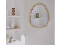 Espejo de madera de abeto decorativo de pared, 75cm natural Espejo De Pared