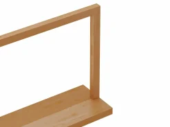 Online OZAIA Espejo de pared con estante de madera de roble , L. 120 x A. 50 cm, Natural, JIAO Color natural oscuro