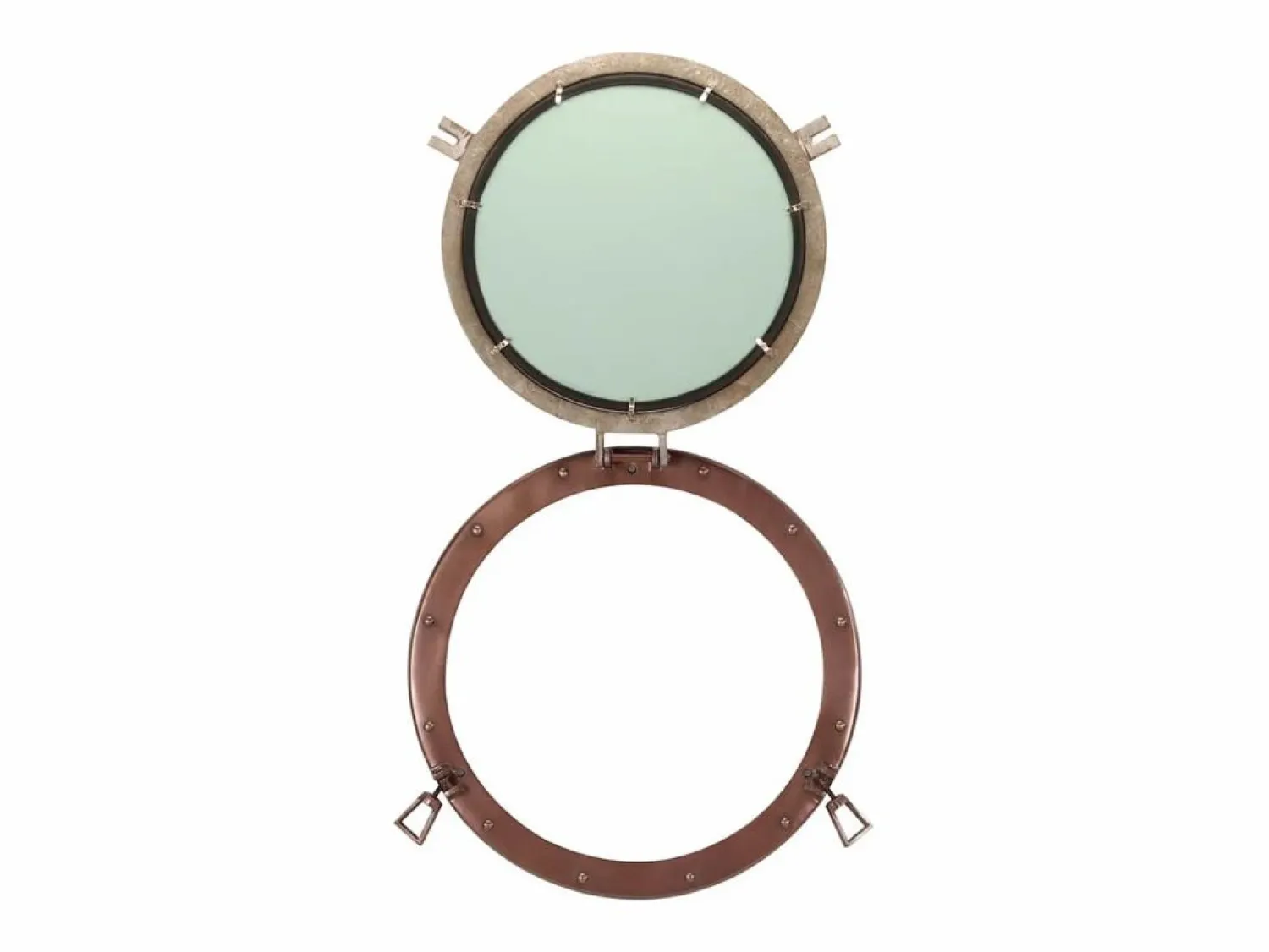 Espejo de pared con forma de ojo de buey Ø50 cm aluminio y cristal