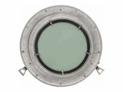 New Espejo de pared con forma de ojo de buey Ø38 cm aluminio y cristal Plateado