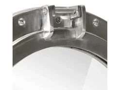 New Espejo de pared con forma de ojo de buey Ø38 cm aluminio y cristal Plateado