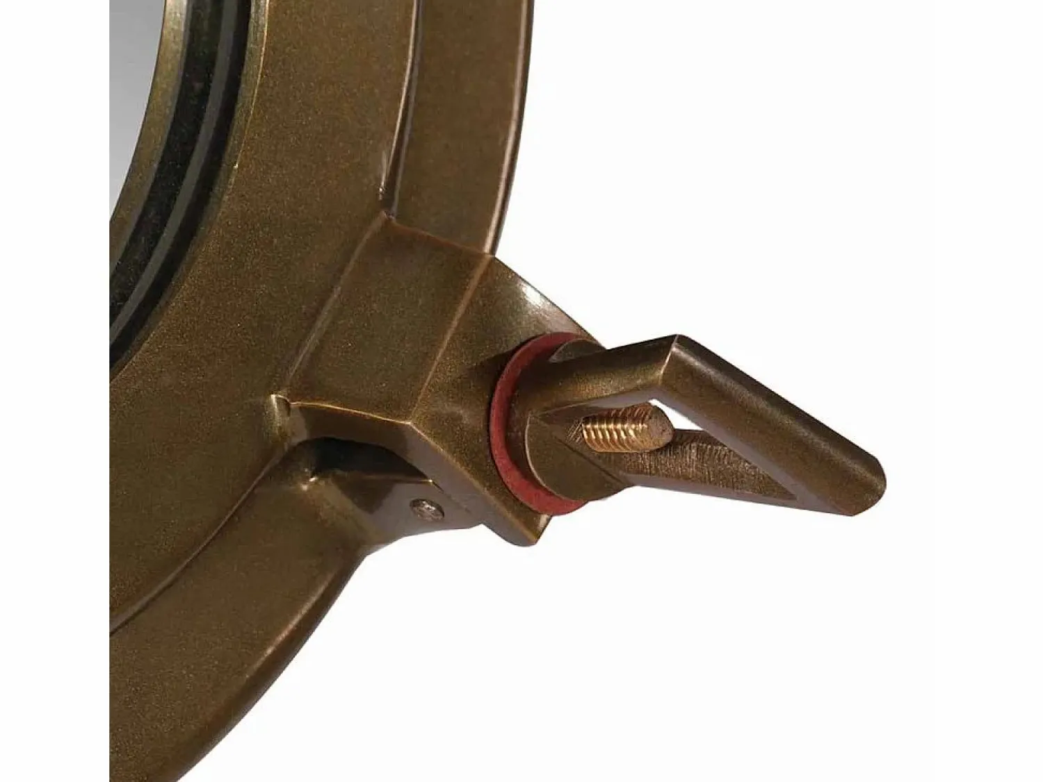 Clearance Espejo de pared con forma de ojo de buey Ø30 cm aluminio y cristal Accesorios De Cuarto De Baño|Espejo De Cuarto De Baño
