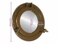 Clearance Espejo de pared con forma de ojo de buey Ø30 cm aluminio y cristal Accesorios De Cuarto De Baño|Espejo De Cuarto De Baño