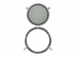 Espejo de pared con forma de ojo de buey Ø50 cm aluminio y cristal