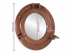 Discount Espejo de pared con forma de ojo de buey Ø30 cm aluminio y cristal Accesorios De Cuarto De Baño|Espejo De Cuarto De Baño