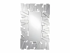 New OZAIA Espejo de pared de acero inoxidable y cristal - Ancho 120 x Alt. 76 cm - - UYUNI Plateado