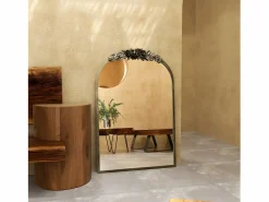 Fativo Espejo de pared para decoración de sala de estar - 60,5 x 5 x 91,6 cm, espejo de arco vintage para baño, chimenea, entrada 91,6 x 60,5 cm