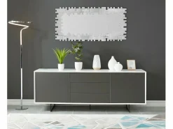 Hot OZAIA Espejo de pared LOLA 120 x 2 x 57 cm - Acero inoxidable y MDF - Plateado