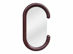 Hot OZAIA Espejo de pared ovalado de madera de paulownia, L. 60 x A. 105 cm, Marrón, YALMA Marru00f3n chocolate