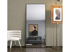 Espejo de pie - Marco de metal - 180 x 80 cm - Rectangular - Para salón o vestidor -