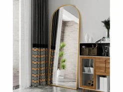 Espejo de pie - Marco de metal - 180 x 80 cm - Arqueado - Para salón o vestidor -