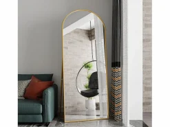 Espejo de pie - Marco de metal - 180 x 80 cm - Arqueado - Para salón o vestidor -