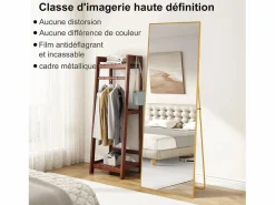 Discount Espejo de pie 164 x 54 cm - espejo autoportante, se puede colgar o apoyar en la pared - espejo de pie grande - Espejo