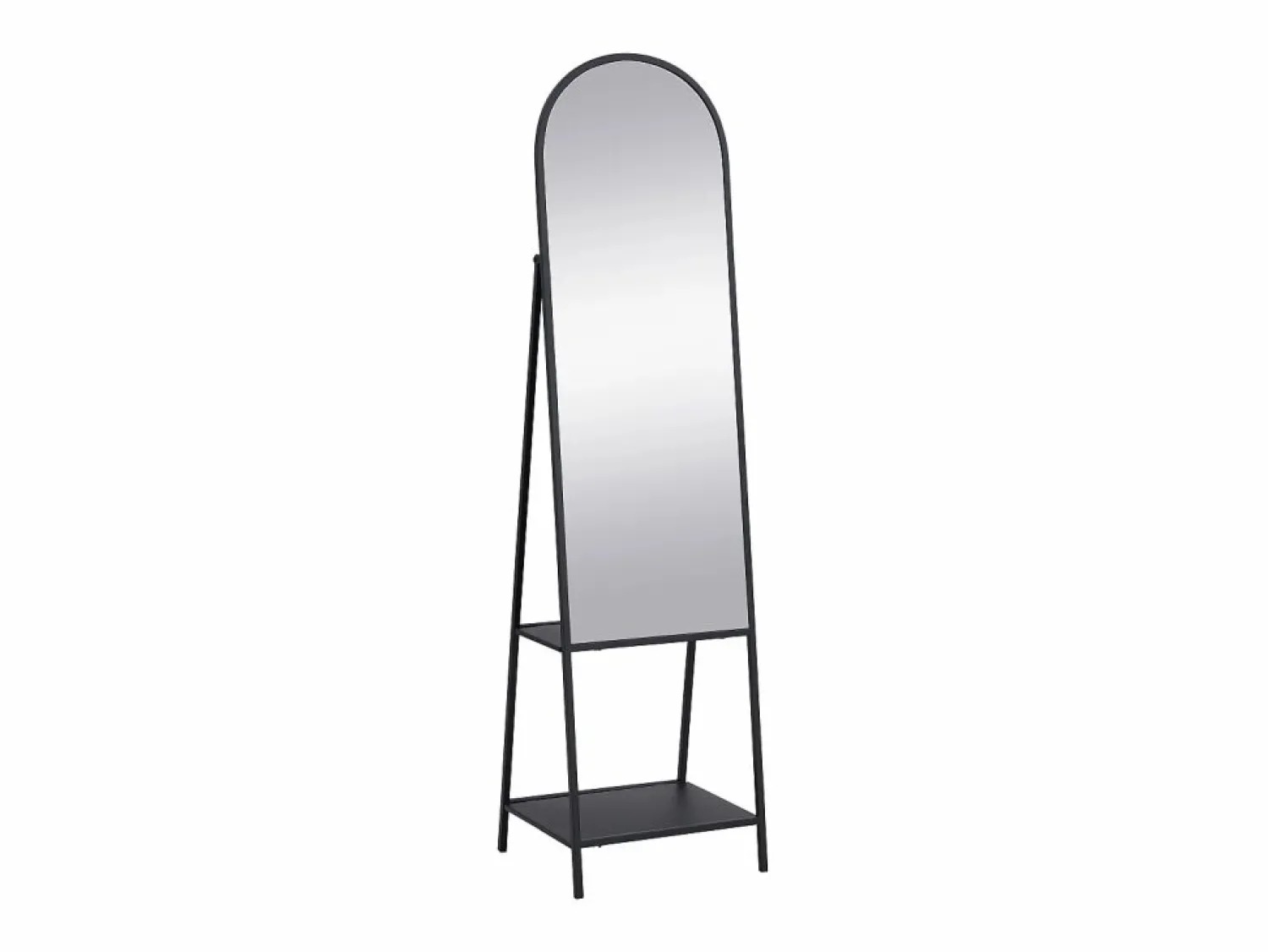 Best Espejo de pie con 2 estantes - Metal - Ancho 46 x Prof. 41 x Alt. 172 cm - - LIVIO Espejo