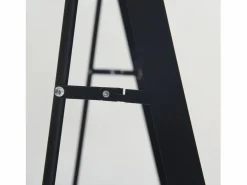 Espejo de pie, marco de aluminio con soporte, alto 162 cm, ancho 53 cm, Negro