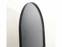 Espejo de pie, marco de aluminio con soporte, alto 162 cm, ancho 53 cm, Negro