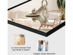 Clearance Espejo de pie rectangular 164×54 cm con marco – Diseño minimalista y moderno Negro