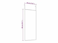 Hot Espejo de puerta 30x80 cm Cristal y aluminio Negro