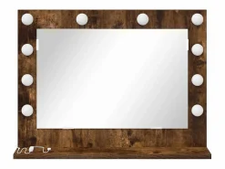 Hot Espejo de tocador con espejo Roble ahumado 60 x 45 x 18 cm Accesorios De Cuarto De Baño|Espejo De Cuarto De Baño