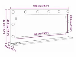 Discount Espejo de tocador con espejo Roble ahumado 100 x 45 x 18 cm Marru00f3n
