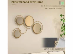 Homcom Espejo decorativo Dilux 4 espejos 68x110x2 cm