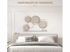 Homcom Espejo decorativo Dilux 4 espejos 68x110x2 cm