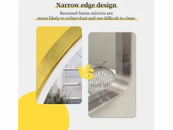 Clearance Fativo Espejo decorativo redondo grande espejos de pared espejos de pared diseño dormitorio 80cm Dorado