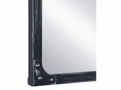 Best OZAIA Espejo industrial de hierro - Ancho 140 x Alt. 75 cm - efecto envejecido - MAASTRICHT Negro