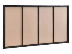 Best OZAIA Espejo industrial de hierro - Ancho 140 x Alt. 75 cm - efecto envejecido - MAASTRICHT Negro
