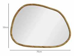 Discount Espejo Kendra forma irregular marco madera natural 50x70x2,1 cm Espejo De Pared|Espejo