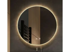 Online Espejo LED redondo de 50cm con iluminación y función calefactora Espejo De Pared|Espejo