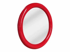 Espejo mural redondo de madera de paulonia, D.60 cm, brillante, MAELO Colección Rouge Passion|Espejo De Pared