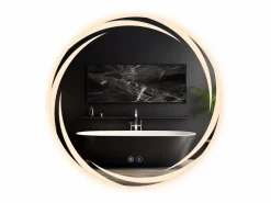 Best NETTLIFE Espejo con Iluminación Espejo de Baño Redondo LED Espejo de Baño 60cm Redondo IP44 Espejo de Baño con Táctil Plateado